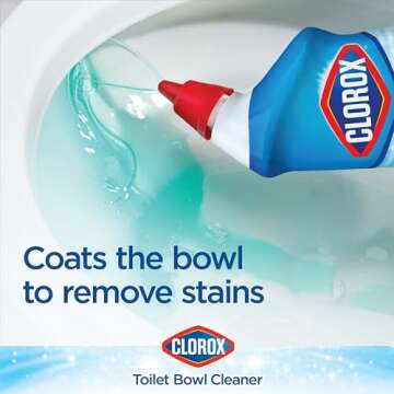 Clorox Toilet Bowl Cleaner, Clinging Bleach Gel, Ocean Mist - 24 Ounces (Package May Vary)
