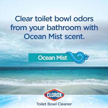 Clorox Toilet Bowl Cleaner, Clinging Bleach Gel, Ocean Mist - 24 Ounces (Package May Vary)