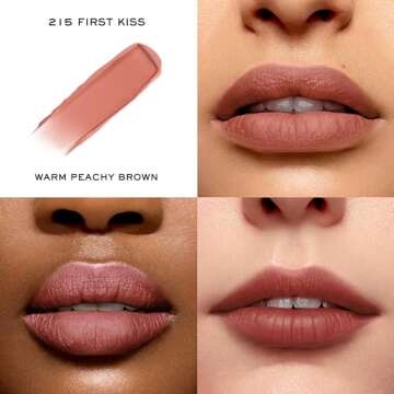 Lancôme L'Absolu Rouge Intimatte Hydrating Matte Lipstick - Buildable & Lightweight Formula with a Soft Matte Finish - Up To 12HR Comfort- 215 First Kiss: warm peachy brown