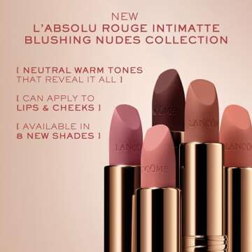 Lancôme L'Absolu Rouge Intimatte Hydrating Matte Lipstick - Buildable & Lightweight Formula with a Soft Matte Finish - Up To 12HR Comfort- 215 First Kiss: warm peachy brown