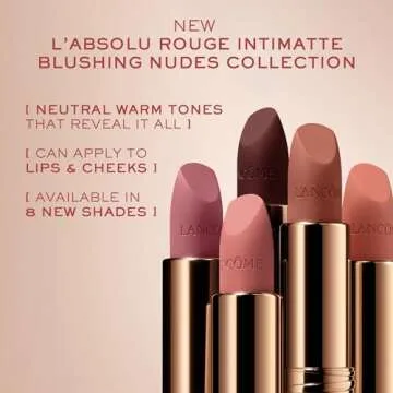 Lancôme L'Absolu Rouge Intimatte Hydrating Matte Lipstick - Buildable & Lightweight Formula with a Soft Matte Finish - Up To 12HR Comfort- 215 First Kiss: warm peachy brown