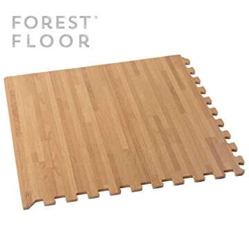 Forest Floor 3/8 Inch Thick Printed Foam Tiles, Premium Wood Grain Interlocking Foam Floor Mats, Ant...