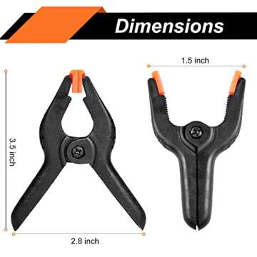 Toresano 20 Packs Heavy Duty Spring Clamps for DIY and Professional Use