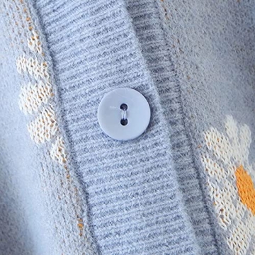 Floral Print Y2K Knit Cardigan Sweater for Women