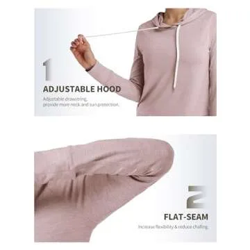 Pioneer Camp Women's Lightweight Hoodies Pullover Thin Soft Gym Hooded Sweatshirt Workout Athletic Running Yoga Casual Tops