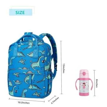 Cute Toddler Backpack for Preschool Kids - Dinosaur & Unicorn