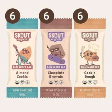Skout Organic Dessert Inspired Kids Snack Bar Variety Pack (18 Pack) | Organic Kids Snack Bars | School Snacks & Lunch Snacks | Vegan & Paleo | Gluten, Dairy, Grain Free…
