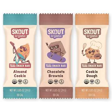 Skout Organic Dessert Inspired Kids Snack Bar Variety Pack (18 Pack) | Organic Kids Snack Bars | School Snacks & Lunch Snacks | Vegan & Paleo | Gluten, Dairy, Grain Free…