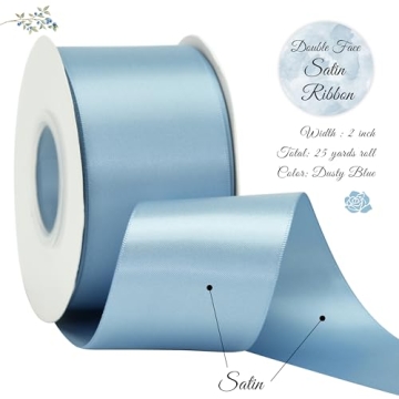 Elegant Dusty Blue Satin Ribbon for Crafting & Gifts