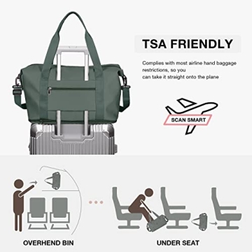 Waterproof Travel Duffel Bag with Trolley Sleeve Wet Pocket