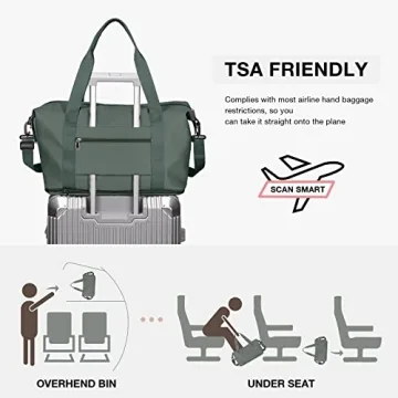 Waterproof Travel Duffel Bag with Trolley Sleeve Wet Pocket