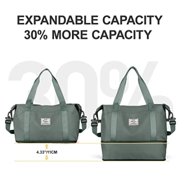 Waterproof Travel Duffel Bag with Trolley Sleeve Wet Pocket