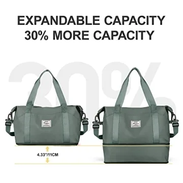 Waterproof Travel Duffel Bag with Trolley Sleeve Wet Pocket