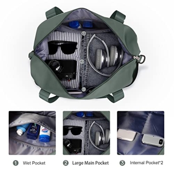 Waterproof Travel Duffel Bag with Trolley Sleeve Wet Pocket