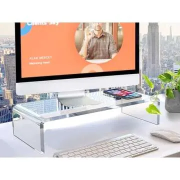 guofa Acrylic Monitor Stand Riser - Desk Platform for Computer Monitor, Desktop Riser Elevation for Laptop for Keyboard Storage