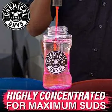 Chemical Guys CWS_101 Maxi-Suds II Foaming Car Wash Soap (Works with Foam Cannons/Guns or Bucket Washes) Safe for Cars, Trucks, Motorcycles, RVs & More, 128 fl oz (1 Gallon), Cherry Scent