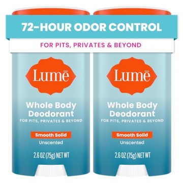 Lume Whole Body Deodorant - 72H Odor Control, Aluminum & Baking Soda Free