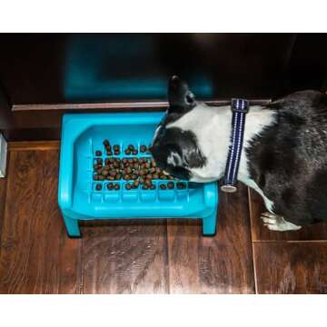 Fluff Trough Elevated Slow Feeder Dog Bowls | Slow Feeder Cat Bowl with Vet Approved & Non-Toxic Sil...