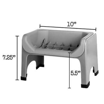 Fluff Trough Elevated Slow Feeder Dog Bowls | Slow Feeder Cat Bowl with Vet Approved & Non-Toxic Silicone Minimizes Neck Strain | Slow Feeder Bowl Inset Ideal for Flat Face Pets (Grey)