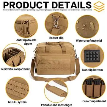 VEAGIA Pistol Range Bag for Firearms and Accessories