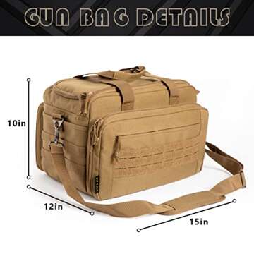 VEAGIA Pistol Range Bag for Firearms and Accessories