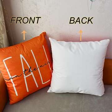 NBHH 4 Pack Fall Pillow Covers 18x18 Inch, Soft Hello Fall Autumn Throw Pillow Cases,Thanksgiving Pu...