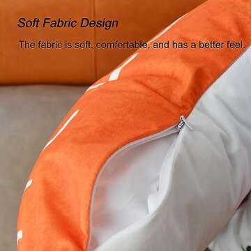 NBHH 4 Pack Fall Pillow Covers 18x18 Inch, Soft Hello Fall Autumn Throw Pillow Cases,Thanksgiving Pumpkins Fall Decorations Outdoor Farmhouse Pillow Covers for Home Couch (Orange-18 x18 Set of 4)