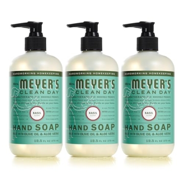 Mrs. Meyer's Clean Day Hand Soap with Essential Oils - Basil, 12.5 fl. oz, Pack of 3