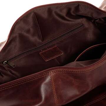 SID & VAIN travel bag holdall YALE Large duffel bag real leather weekender duffle carry on leather bag Unisex brown