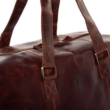 SID & VAIN travel bag holdall YALE Large duffel bag real leather weekender duffle carry on leather bag Unisex brown