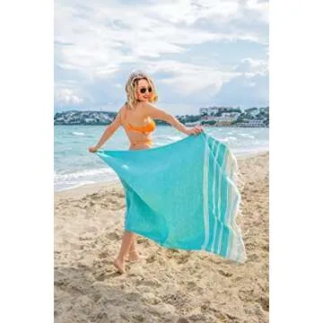 DEMMEX Organic Diamond Turkish Bath & Beach Towel | 100% Oeko-TEX Certified Cotton, Ultra-Soft, Quic...