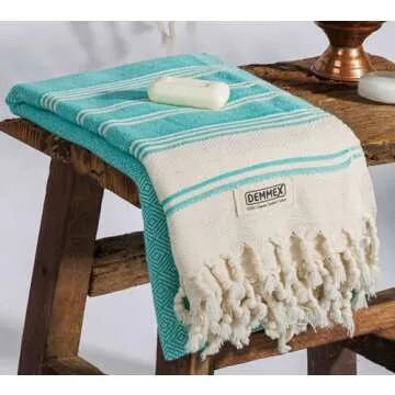 DEMMEX Organic Diamond Turkish Bath & Beach Towel - Luxury & Eco-Friendly!