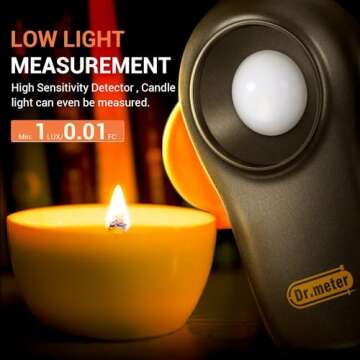 Dr.meter LX1330B Digital Illuminance Light Meter, 0-200,000 Measurement Range Lux Meter