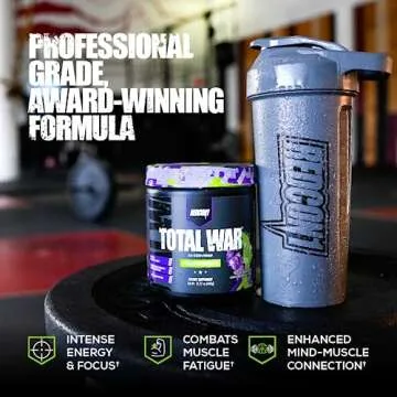 REDCON1 Total War Preworkout - Contains 320mg of Caffeine from Green Tea, Juniper & Beta Alanine - Pre Work Out with Amino Acids to Increase Pump, Energy + Endurance (Rainbow Candy, 30 Servings)