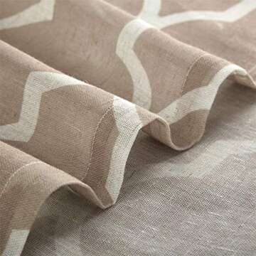 LOYOLADY Taupe Linen Curtains 102 inches Long 2 Panels Set Bedroom Sheer Curtains Privacy Grommet Sheer Linen Curtains for Living Room 52" W x 102" L