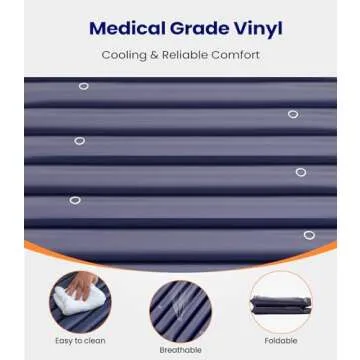 VOCIC Alternating Air Pressure Mattress Pad, Bed Sore Prevention Solution Mattress Topper with 6-Setting Pump, Waterproof Pressure Ulcer Cushion Pad for Hospital Beds and Home (S12VA, Blue)