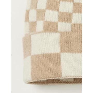 The Drop Women's Karina Multi Checkered Beanie - Stylish & Warm