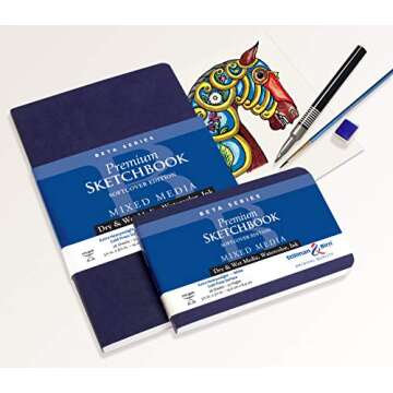 Stillman & Birn Beta Series Softcover Sketchbook, 5.5" x 8.5", 270 gsm (Extra Heavyweight), White Paper, Cold Press Surface