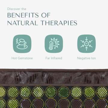 HealthyLine Far Infrared Heating Pad - Natural Jade and Tourmaline Stones - Easy to Roll-up - Mesh JT Mat Full 7224 Soft Light InfraMat Pro®