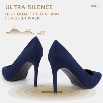 IDIFU Women's IN4 Classic Pointed Toe High Heels Pumps Wedding Dress Office Shoes