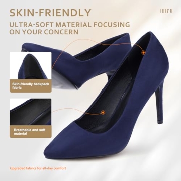 IDIFU Women's IN4 Classic Pointed Toe High Heels Pumps Wedding Dress Office Shoes