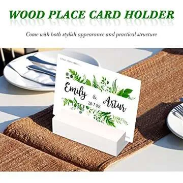 Wood Place Card Holders for Weddings and Events - Set of 12
