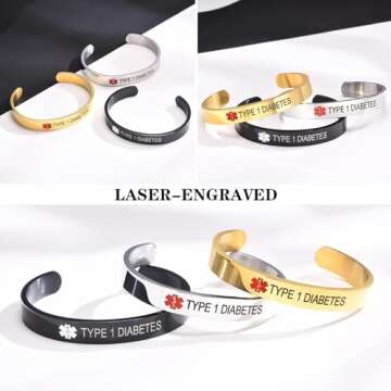 XUANPAI Stainless Steel Medical Alert ID Bracelet