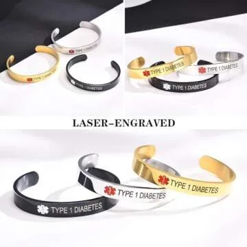 XUANPAI Stainless Steel Medical Alert ID Bracelet