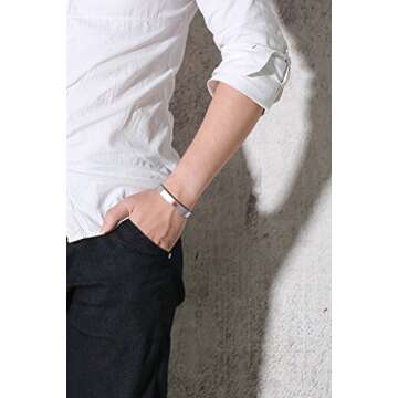 XUANPAI Stainless Steel Medical Alert ID Bracelet