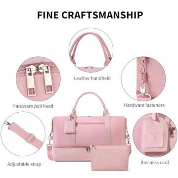 Oeihuivt Women’s Large Weekender Bag with Shoe Compartment