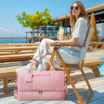 Oeihuivt Women’s Large Weekender Bag with Shoe Compartment