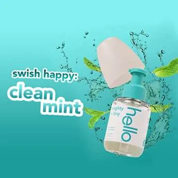 Hello Clean Mint Mouthwash Concentrate for Bad Breath, Alcohol Free Travel Size Mouthwash Made with Coconut Oil and Tea Tree Oil, Helps Freshen Breath, 2 Pack, 3.25 fl Oz Pump Bottles