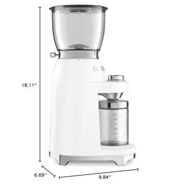 Smeg Coffee Grinder for Freshly Ground Coffee - White