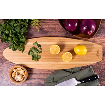 Laguna Bamboo Cutting Board - Stylish Eco-Friendly Surfboard Design